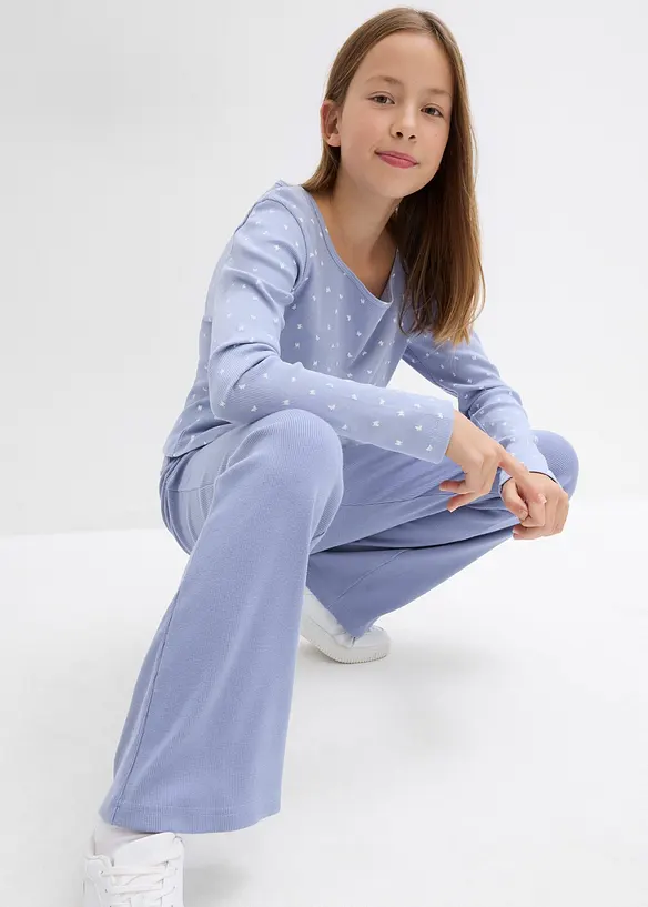 Pantaloni in jersey a costine con cotone biologico, bonprix