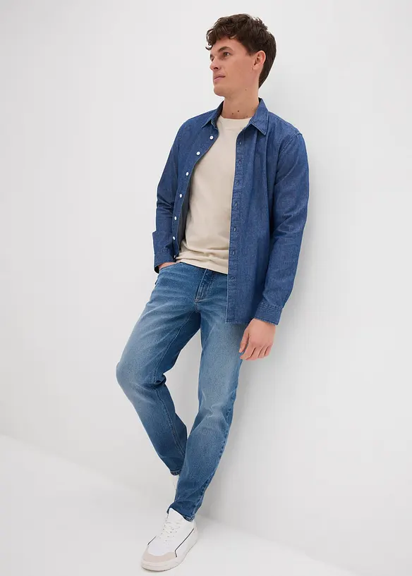 Jeans elasticizzati in denim pesante relaxed fit, tapered, bonprix