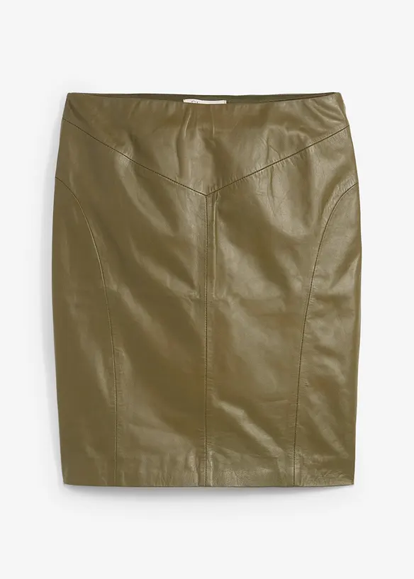 Gonna in nappa di agnello con inserto elasticizzato, bonprix