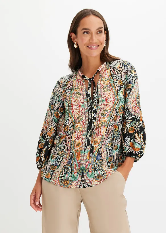 Blusa in satin fluente, bonprix
