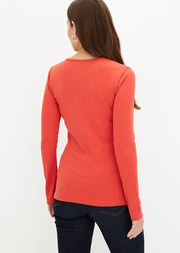 Maglia a costine effetto incrociato, bonprix