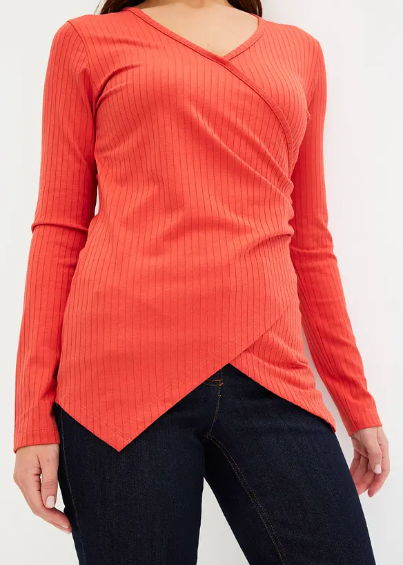 Maglia a costine effetto incrociato, bonprix