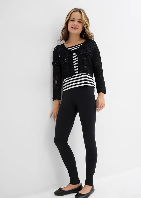 Leggings in misto cotone biologico elasticizzato (pacco da 2), bonprix