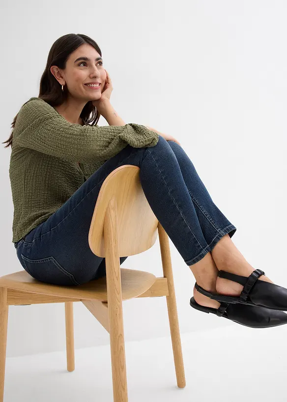 Jeans skinny elasticizzati, vita media, bonprix