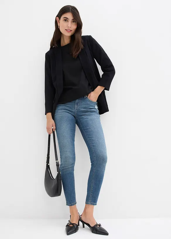 Jeans skinny elasticizzati, vita media, bonprix