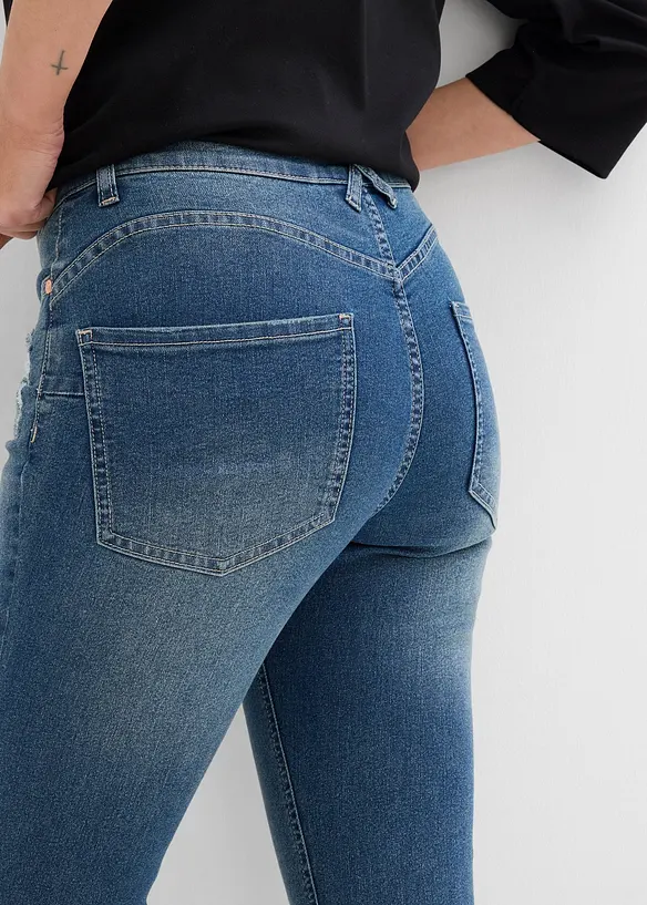Jeans skinny elasticizzati, vita media, bonprix