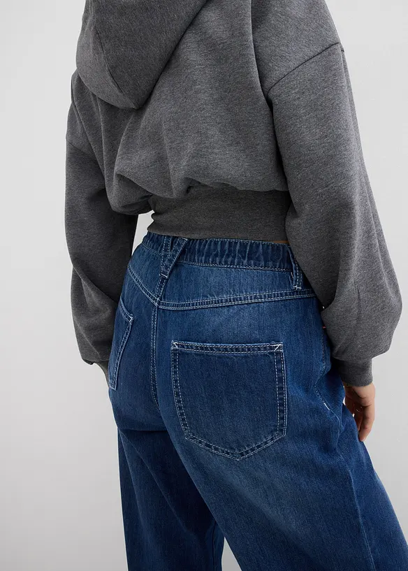 Jeans baggy super soft con cinta comoda, vita media, bonprix