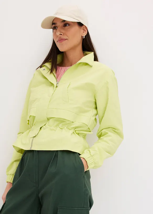 Giacca cropped con coulisse in vita, bonprix