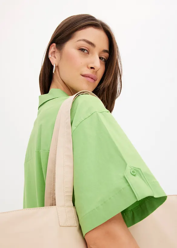 Abito chemisier in misto cotone elasticizzato, bonprix