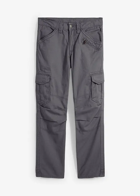 Pantaloni cargo in puro cotone relaxed fit, straight, bonprix