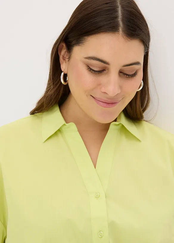 Blusa con fondo asimmetrico e maniche a palloncino, bonprix