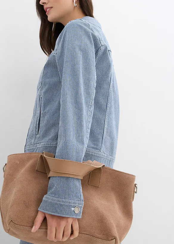 Giacca di jeans corta a righe, bonprix