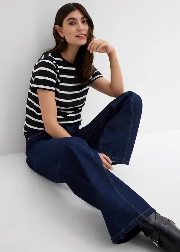 Jeans wide leg, vita alta, bonprix