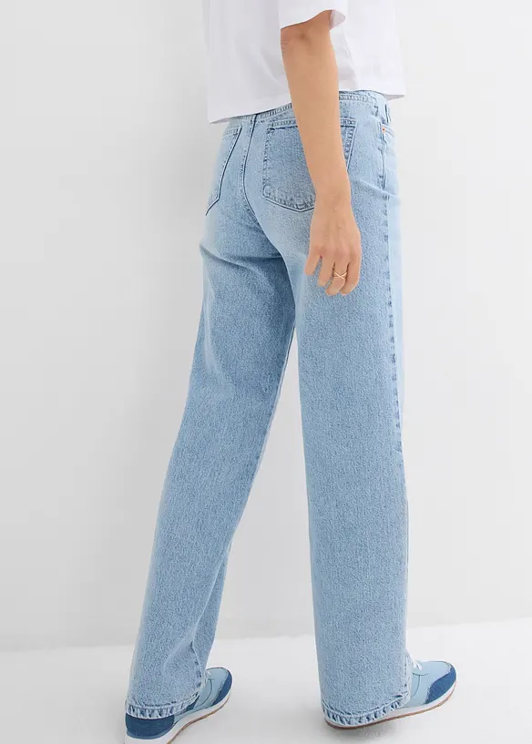 Jeans wide leg, vita alta, bonprix