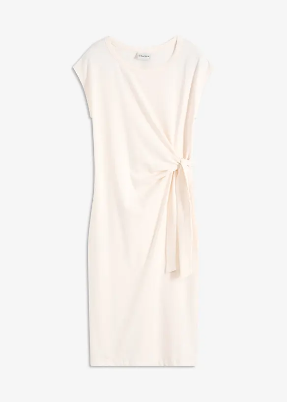 Abito di jersey in misto cotone elasticizzato con nodo al lato, bonprix