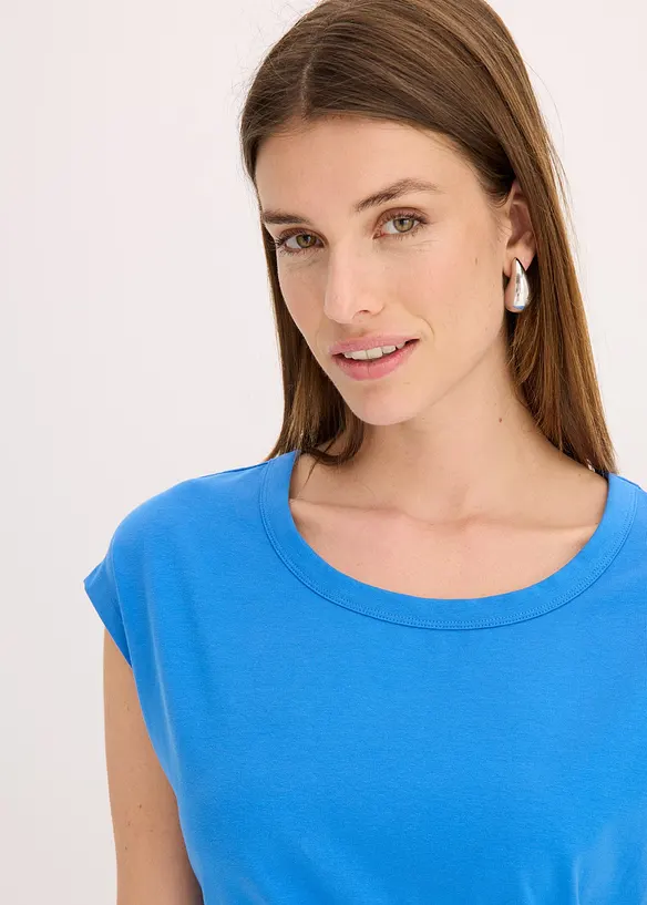 Abito di jersey in misto cotone elasticizzato con nodo al lato, bonprix