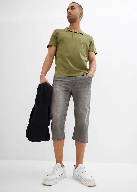 Jeans a pinocchietto leggeri elasticizzati con elastico in vita regular fit, straight (pacco da 2), bonprix