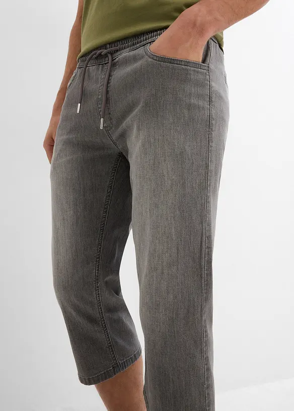 Jeans a pinocchietto leggeri elasticizzati con elastico in vita regular fit, straight (pacco da 2), bonprix