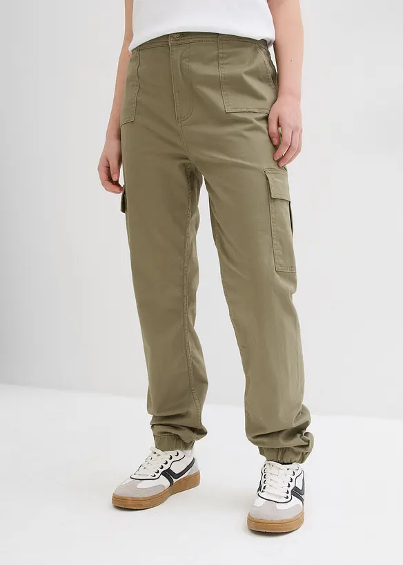 Pantaloni cargo con tasche applicate, bonprix