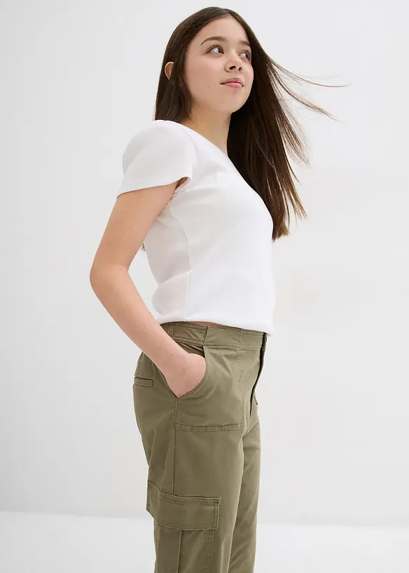 Pantaloni cargo con tasche applicate, bonprix