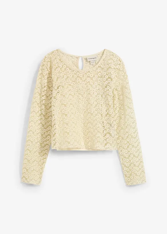 Maglia in pizzo con top in jersey (set 2 pezzi), bonprix