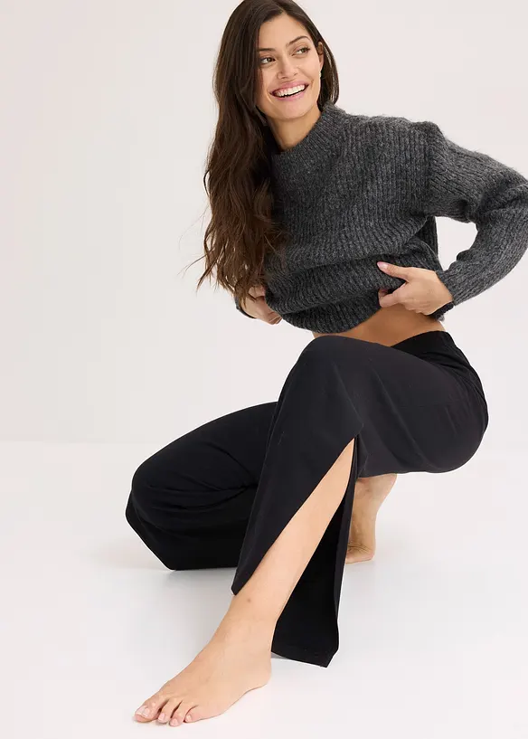 Pantaloni loungewear con spacchetto laterale, bonprix