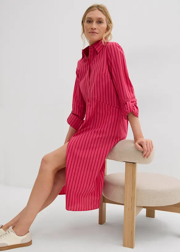 Abito in puro cotone con colletto, bonprix