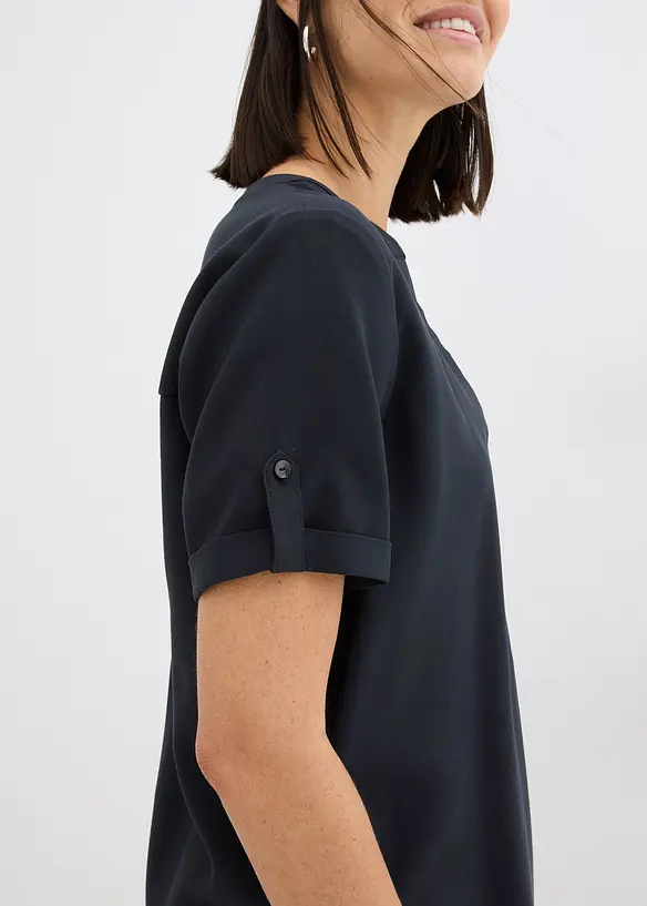 Blusa in misto viscosa fluente con maniche corte, bonprix