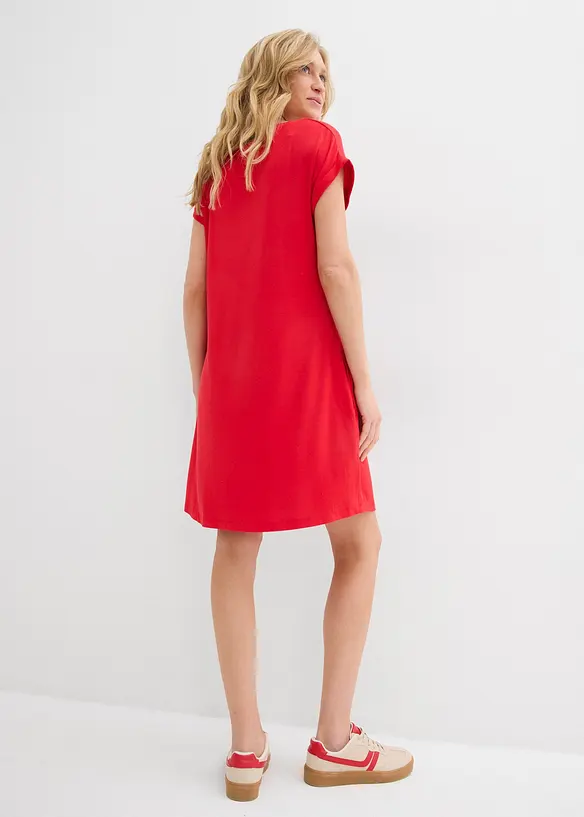 Abito di jersey con ricami in misto viscosa e elastan, bonprix