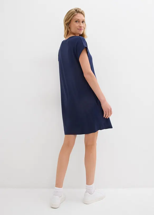 Abito di jersey con ricami in misto viscosa e elastan, bonprix