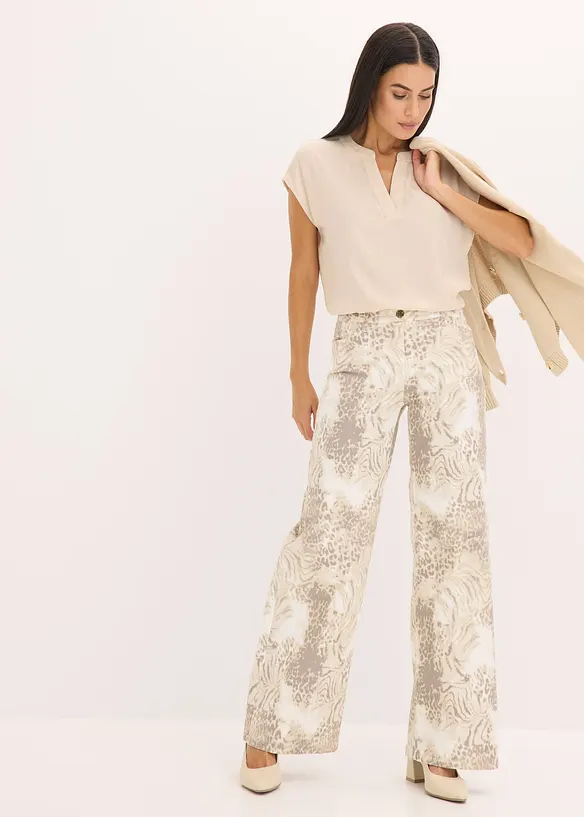 Pantaloni larghi in twill, bonprix