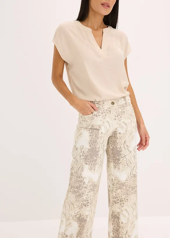Pantaloni larghi in twill, bonprix