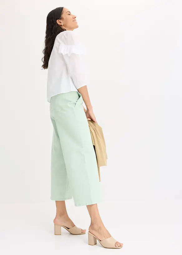 Blusa leggera con volant, bonprix