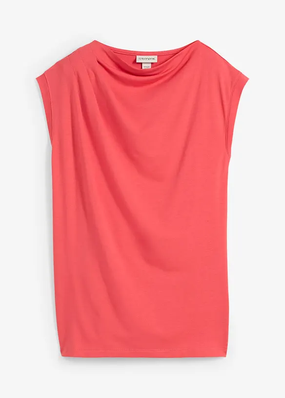 Maglia in morbido tessuto misto viscosa con scollo a cascata, bonprix