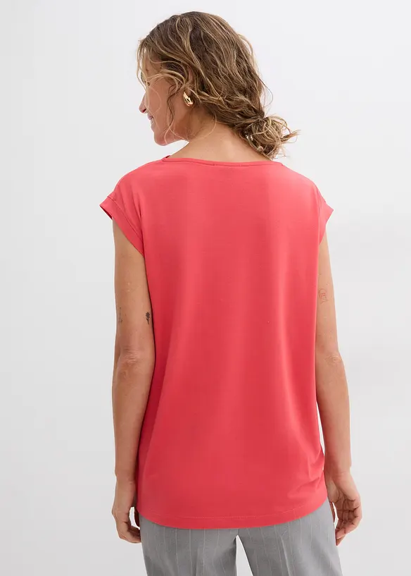Maglia in morbido tessuto misto viscosa con scollo a cascata, bonprix
