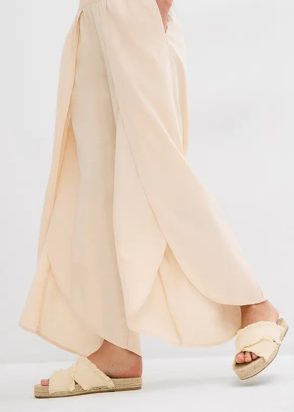 Pantaloni cropped con spacco, bonprix