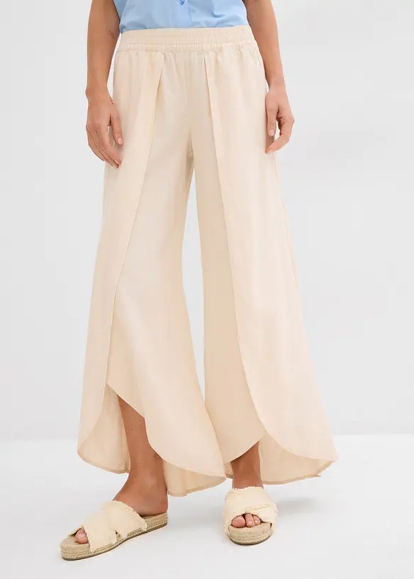Pantaloni cropped con spacco, bonprix