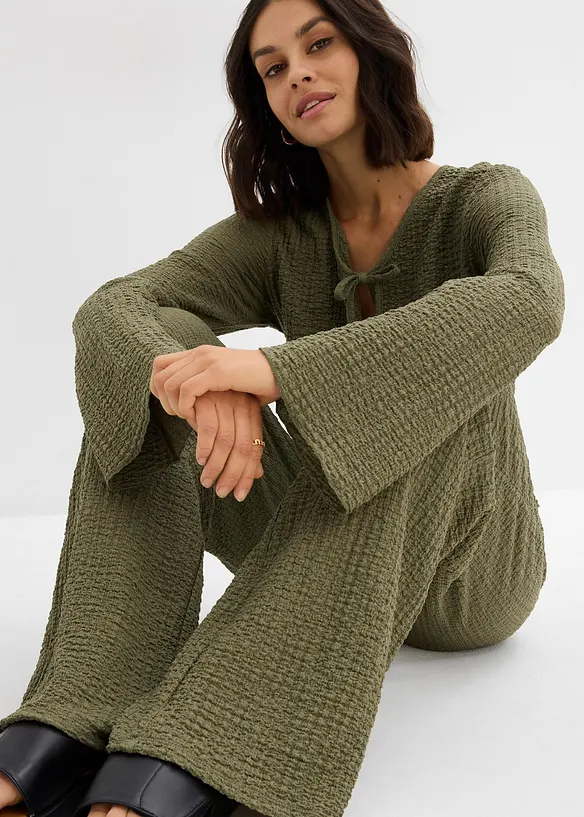 Pantaloni larghi in crêpe, bonprix