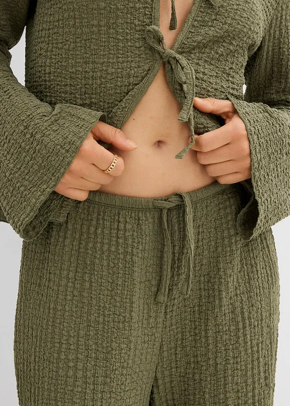 Pantaloni larghi in crêpe, bonprix