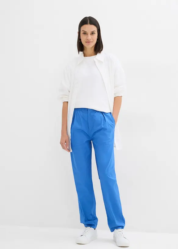 Pantaloni a carota in misto cotone elasticizzato, bonprix