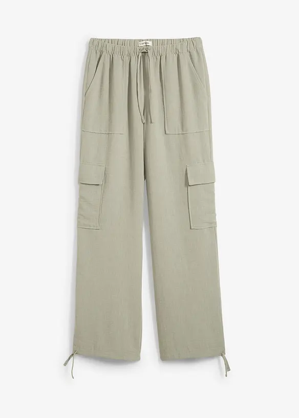 Pantaloni cargo in tessuto fluente, bonprix