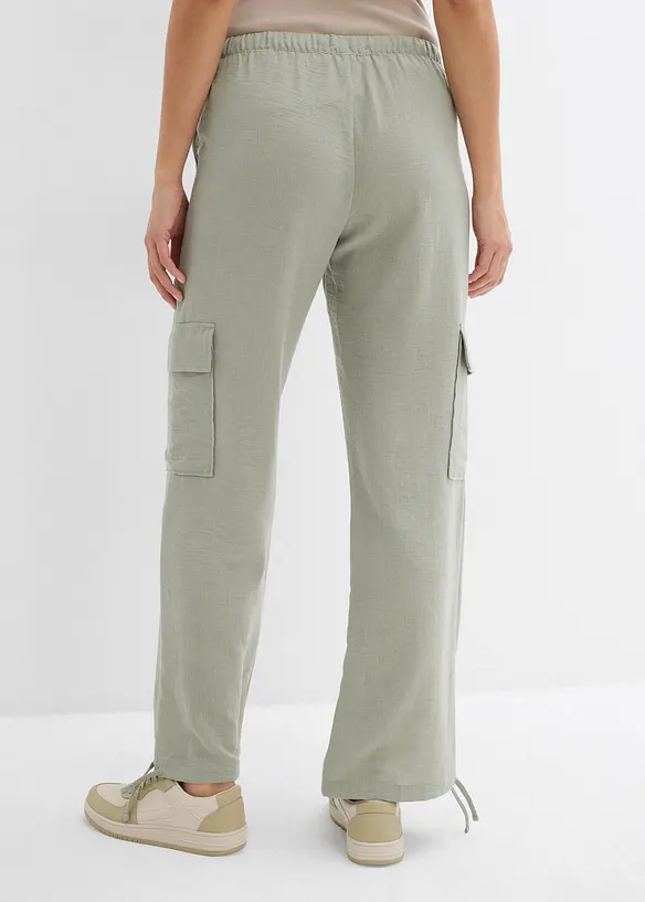 Pantaloni cargo in tessuto fluente, bonprix