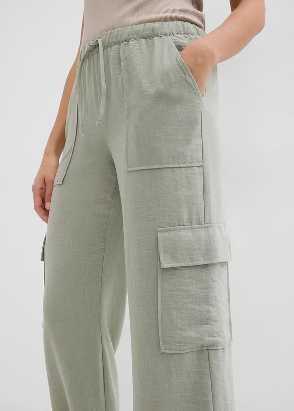 Pantaloni cargo in tessuto fluente, bonprix