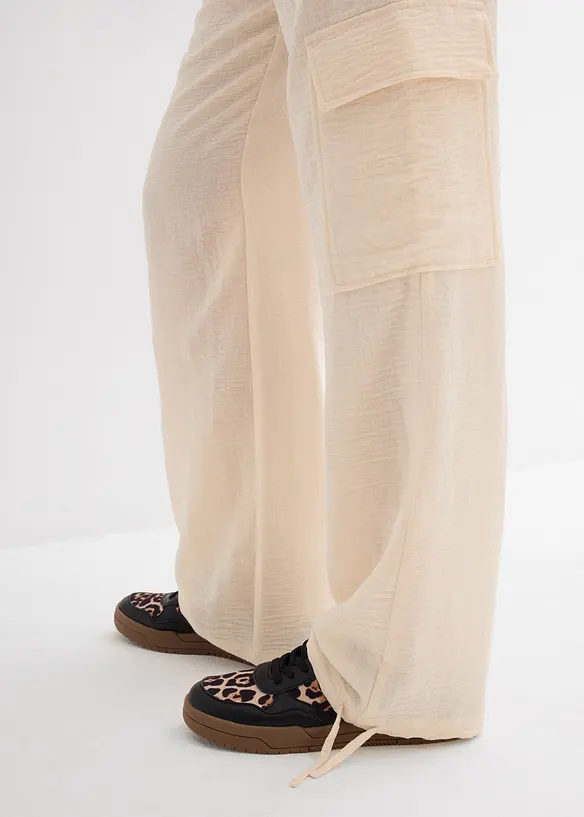 Pantaloni cargo in tessuto fluente, bonprix