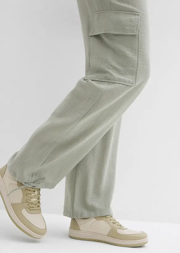 Pantaloni cargo in tessuto fluente, bonprix