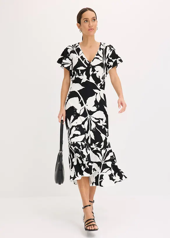 Abito midi con maniche ad aletta, bonprix