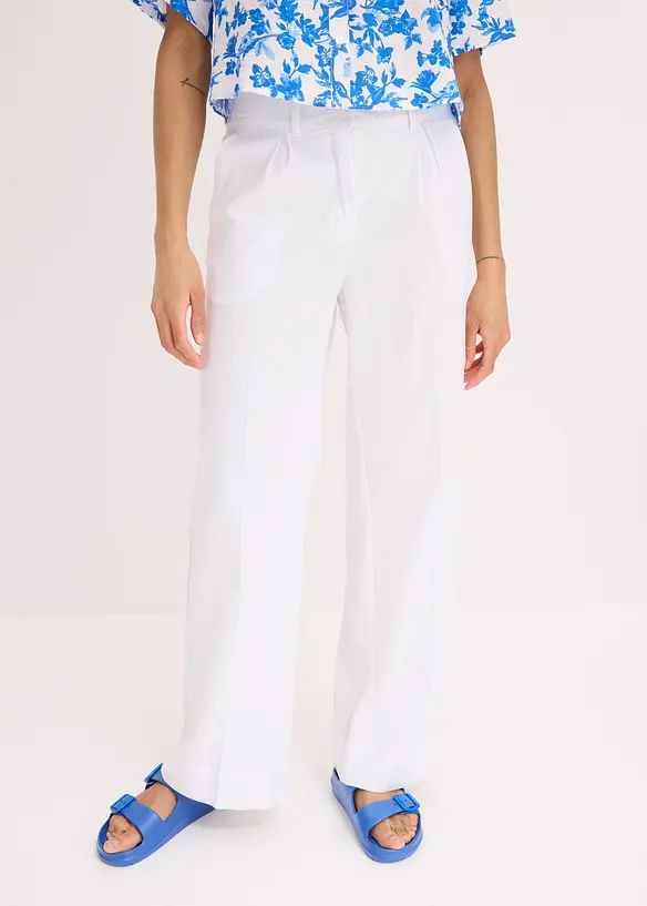 Pantaloni a palazzo in fresco misto lino, bonprix