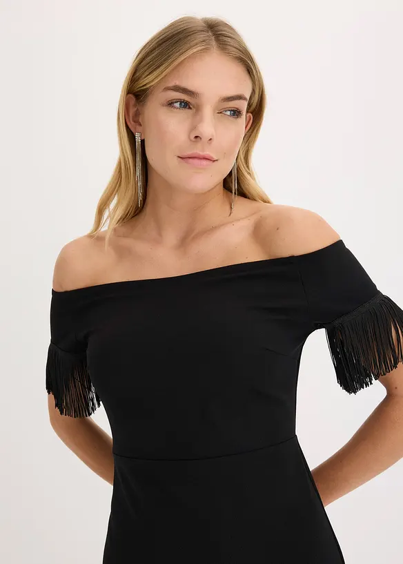 Abito di jersey con frange, bonprix