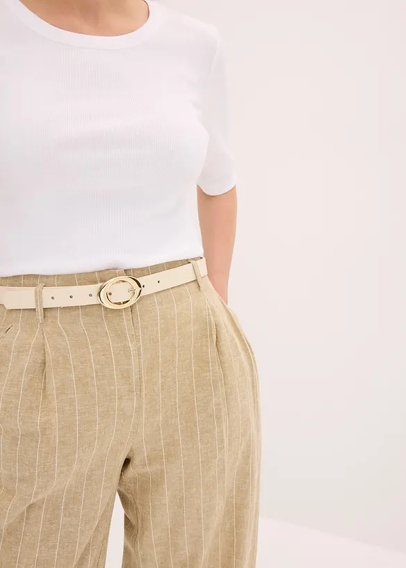 Pantaloni con pinces in misto lino, bonprix