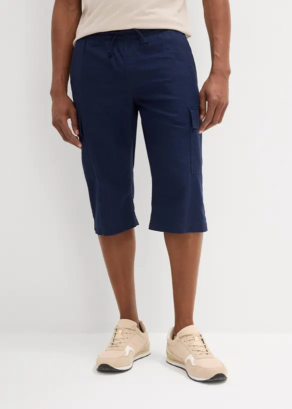 Bermuda cargo in misto lino, regular fit, bonprix